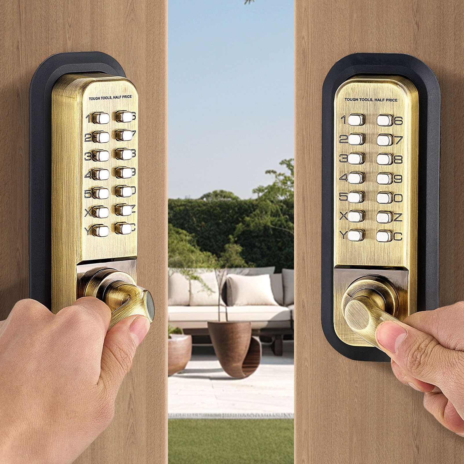 Mechanical Keyless Entry Door Lock For Outdoor Gate And Fence_voghion.com